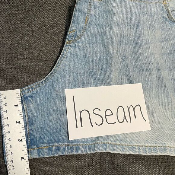 NEW Isabel Maternity Midi Shorts Light Wash 4" Inseam Crossover Panel Size 12 - Picture 6 of 9
